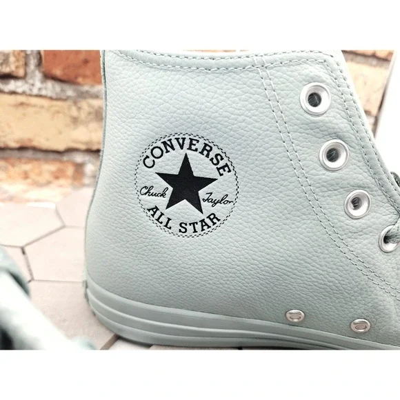 Converse Chuck CTAS Hi Leather Mountain Teal Mint Monochromatic Mens Sz 13 - Picture 2 of 16